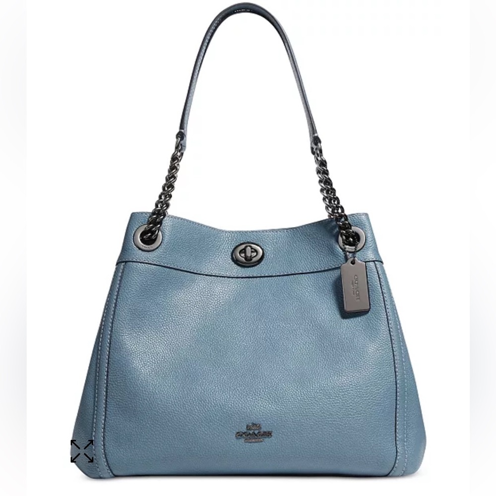 COACH Turnlock Edie Shoulder Bag in Pebble Leather